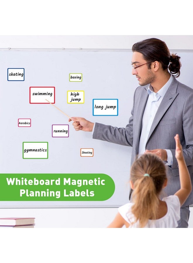 Mimorou 99 Pcs Dry Erase Magnetic Labels Reusable Waterproof Magnetic Name Tags Rectangle Stickers Labels For Whiteboard Fridge Classroom Office 3 Sizes(Colorful) - Image 5