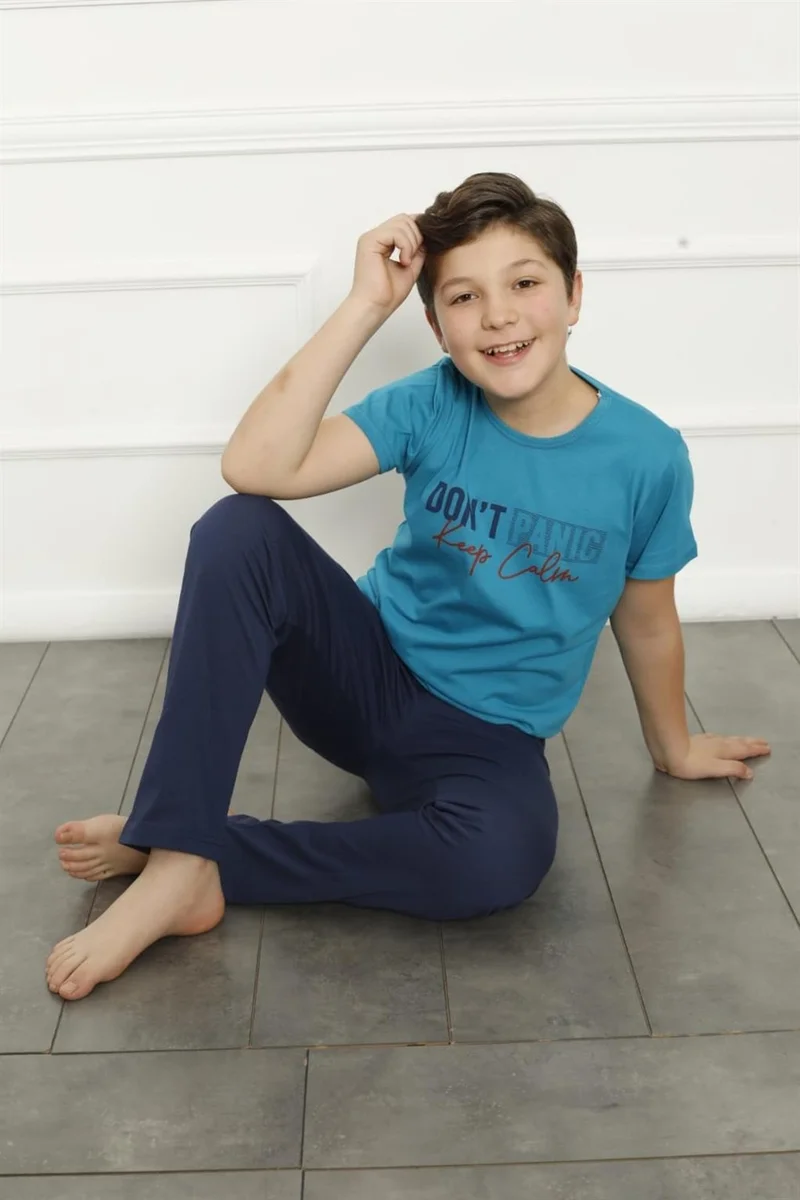 Akbeniz Boys Cotton Short Sleeved Pajamas Set 20379