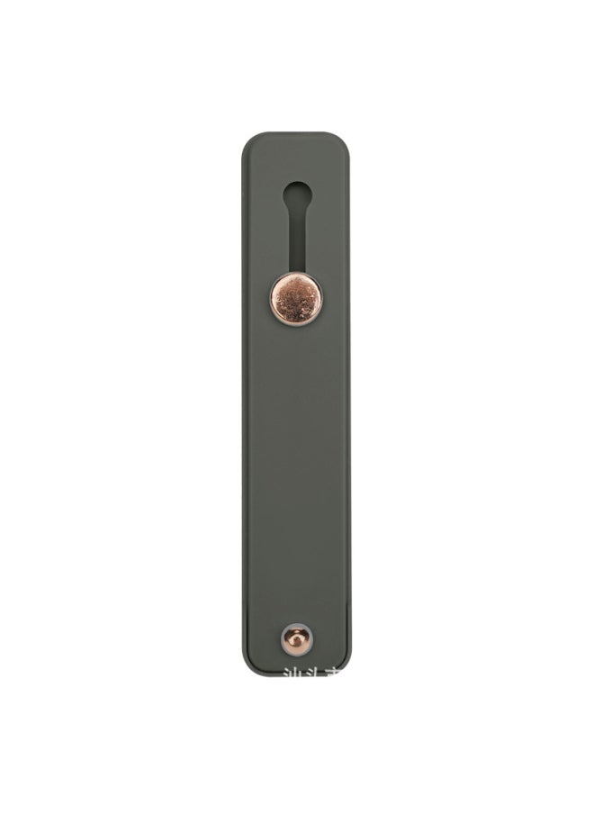Generic Silicone Mobile Phone Ring Bracket Solid Color Push-pull Mobile Phone Back Sticker Silicone Push-pull Live Lazy Stand-Color:Gray Green-Style:K167 Bare Metal  - Image 1