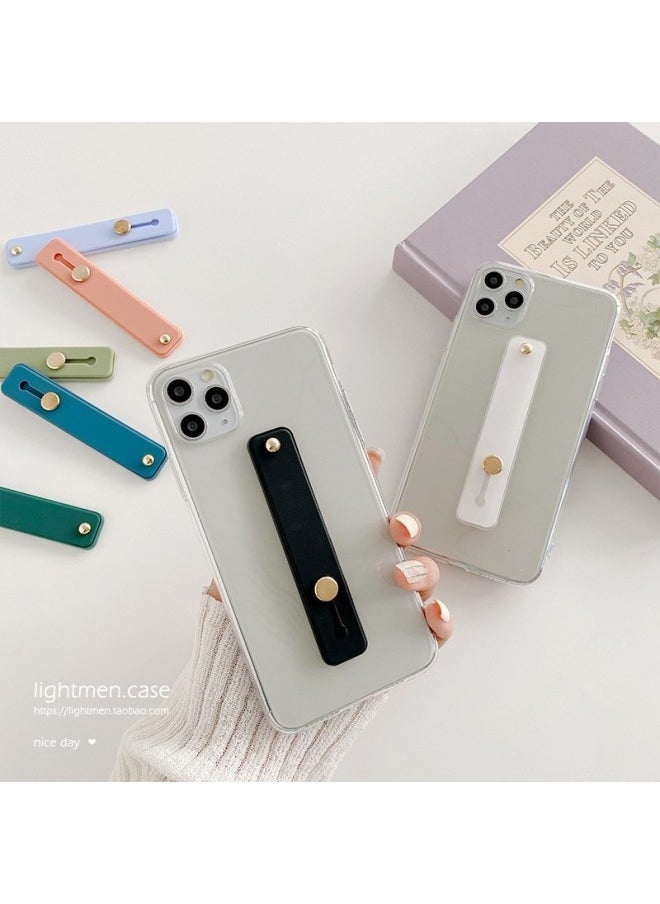 Generic Silicone Mobile Phone Ring Bracket Solid Color Push-pull Mobile Phone Back Sticker Silicone Push-pull Live Lazy Stand-Color:Gray Green-Style:K167 Bare Metal  - Image 4