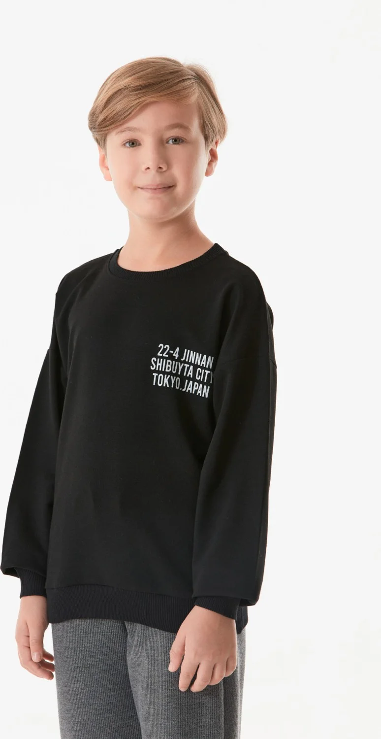 فولامودا Front and Back Printed Crew Neck Men's Sweatshirt