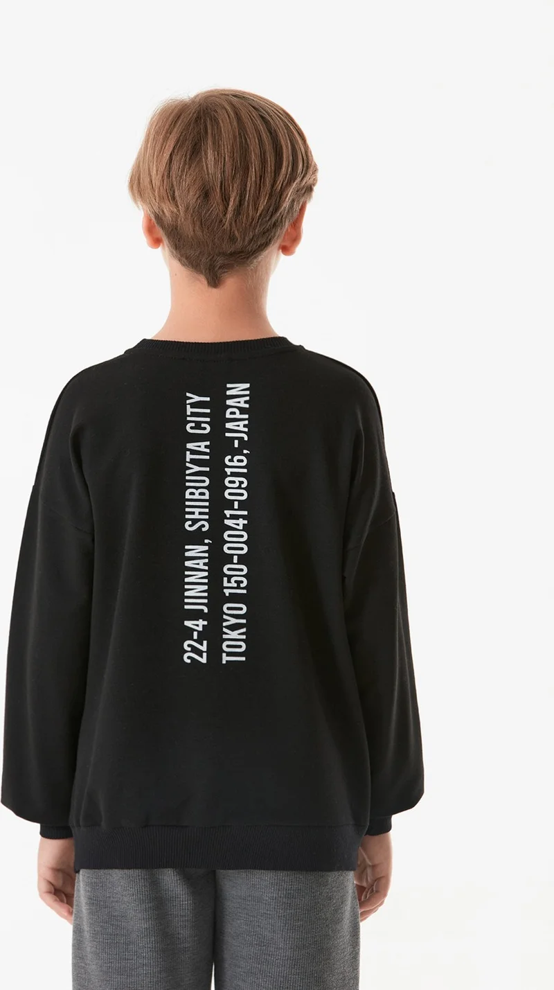 فولامودا Front and Back Printed Crew Neck Men's Sweatshirt