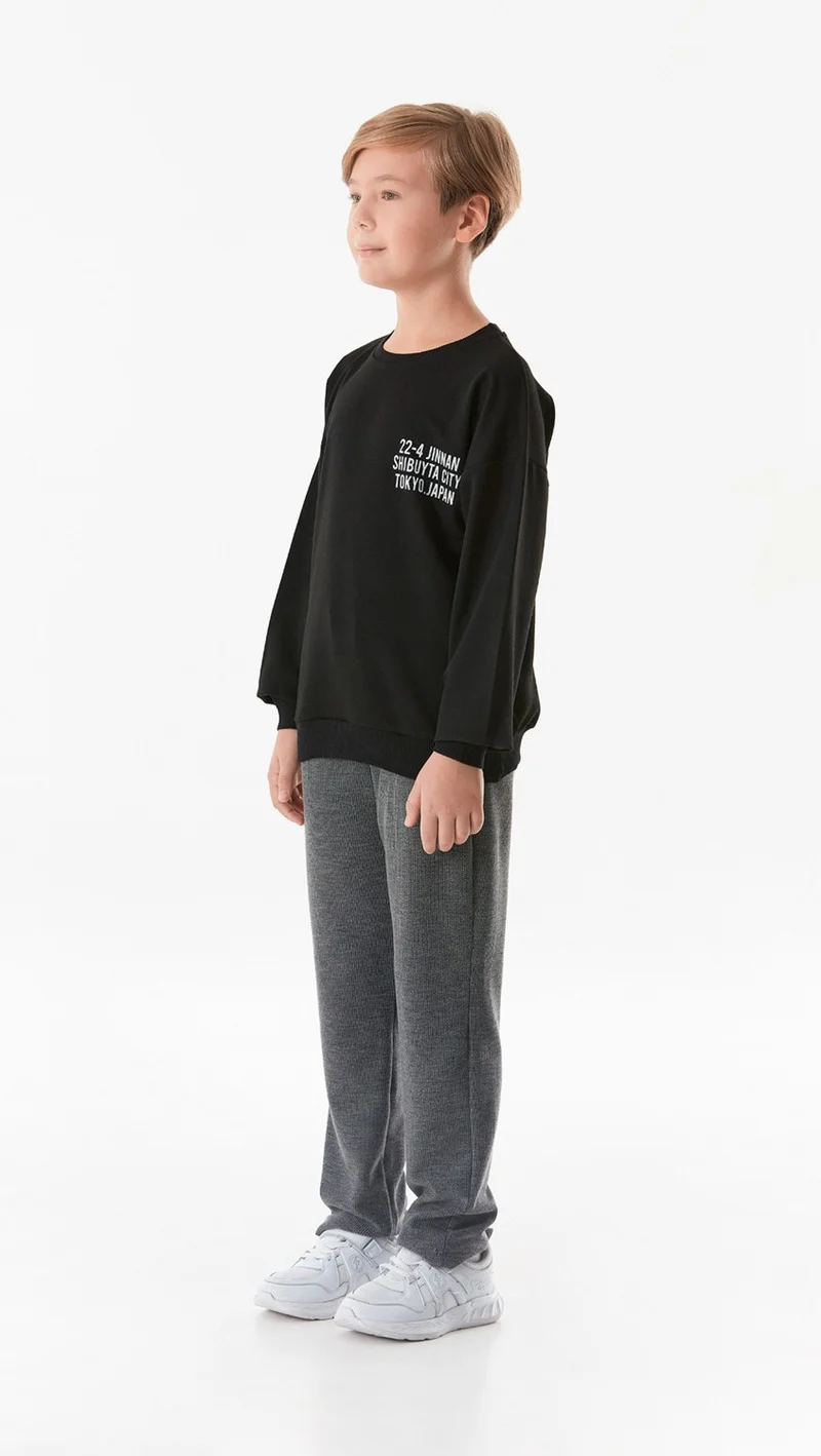 فولامودا Front and Back Printed Crew Neck Men's Sweatshirt