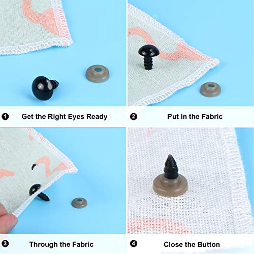UPINS 120PCS Plastic Safety Crochet Eyes Bulk with 120PCS Washers for Crochet Crafts (0.56Inch/14mm) - Image 5