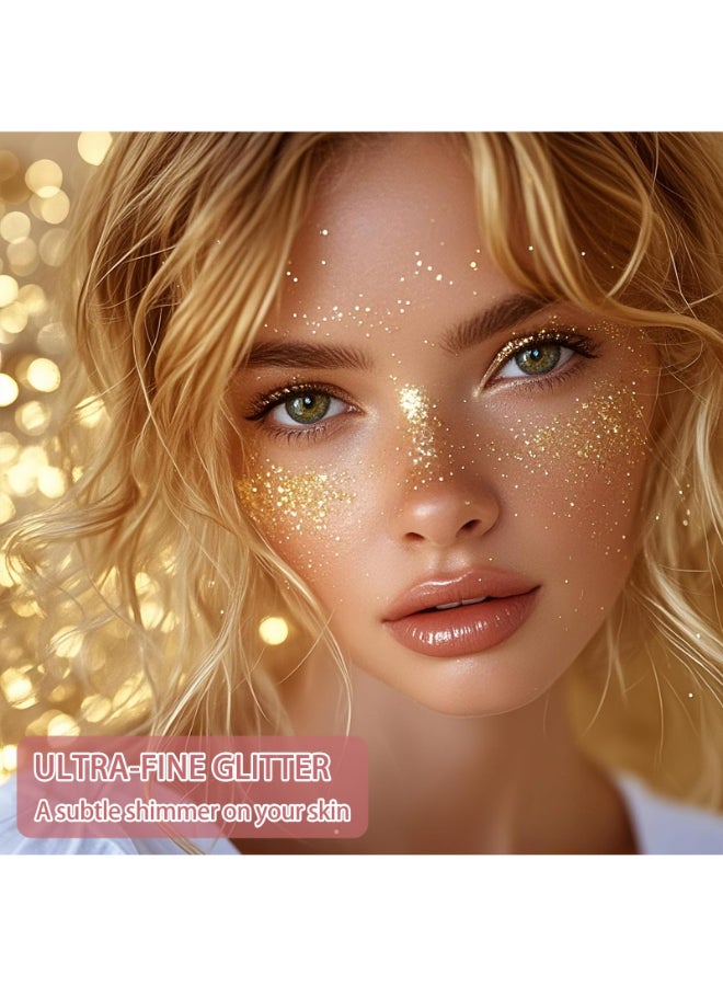 Etercycle Hair Glitter Spray Gold Body Glitter Spray Fine Face Shimmer Powder Cosmetic Shimmer Makeup Glitter Highlighter Powder Hairspray for Y2K Accessories Party Stage Shows Nightclubs Bar - Image 4