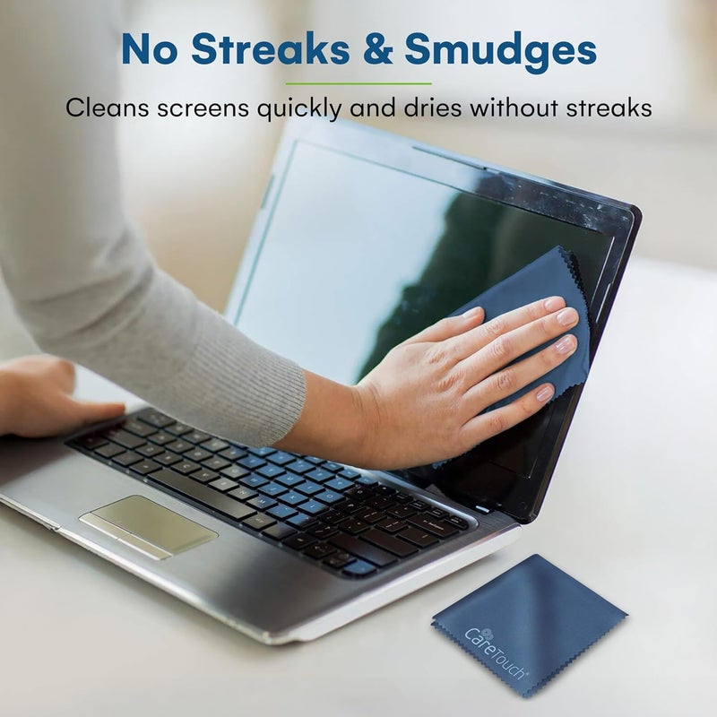 Care Touch Microfiber Cleaning Cloths, 6 Pack - Cleans Glasses, Lenses, Phones, Screens, Other Delicate Surfaces - Large Lint Free Microfiber Cloths - Eye Glass Clean Cloths - 6" x 7" (Navy Blue) - Image 4