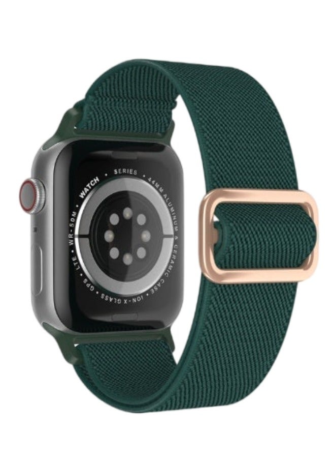 ترامكس سوار معصم أخضر مطاطي أخضر مطاطي قابل للتمدد متوافق مع سوار ساعة أبل للرجال 40 ملم للرجال 41 ملم للرجال 38 ملم للرجال 42 ملم، سوار معصم نايلون ناعم مضفر مرن لساعة iWatch Series 10 9 9 8 7 7 6 5 4 3 3 2 1 SE Ultra - Image 1