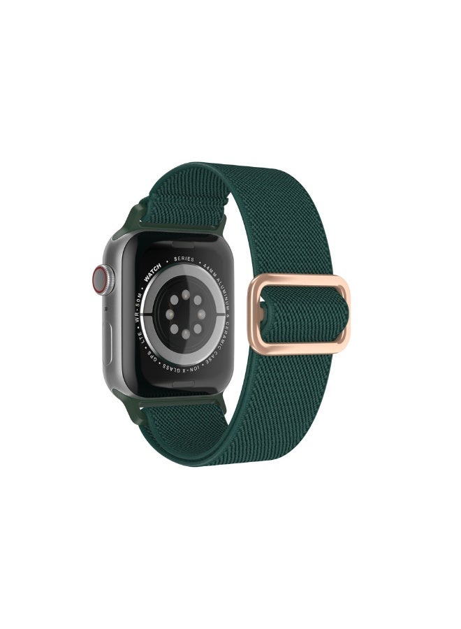 ترامكس سوار معصم أخضر مطاطي أخضر مطاطي قابل للتمدد متوافق مع سوار ساعة أبل للرجال 40 ملم للرجال 41 ملم للرجال 38 ملم للرجال 42 ملم، سوار معصم نايلون ناعم مضفر مرن لساعة iWatch Series 10 9 9 8 7 7 6 5 4 3 3 2 1 SE Ultra - Image 2