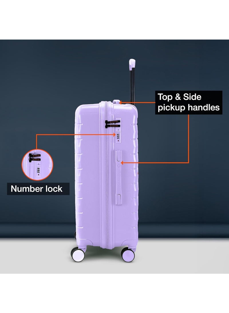 nasher miles Nasher Miles Vienna Hard-Sided Polypropylene Check-in Luggage Purple 24 inch |65 Trolley Bag  - Image 4