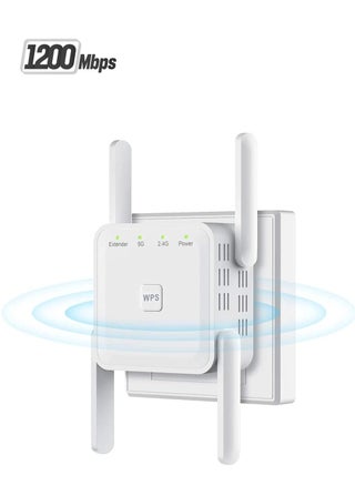 Wifi Extender,WiFi Repeater,5G 1200Mbps Dual Band WiFi Booster For Home,Internet Booster With Ethernet, With 4 Antennas, Easy Setup - pzsku/ZDBCEA5B4FBFE36F9CB65Z/45/1741093489/411565f8-5cc7-4937-b1bd-ba0d06159882