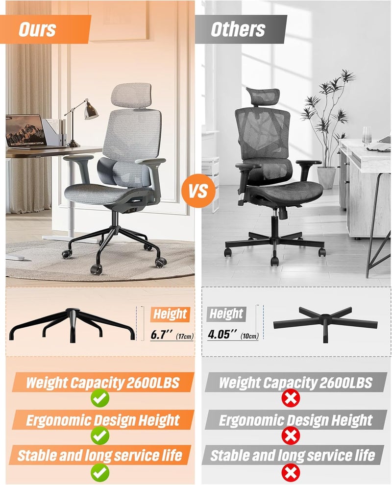 Sytopia 28'' Criss Cross Swivel Chair Base Replacement, 6.7'' Tall Heavy-Duty Metal Legs (2600 lbs Capacity), Universal Office Chair Bottom with Standard Gas Cylinder & Caster Sockets - Image 3