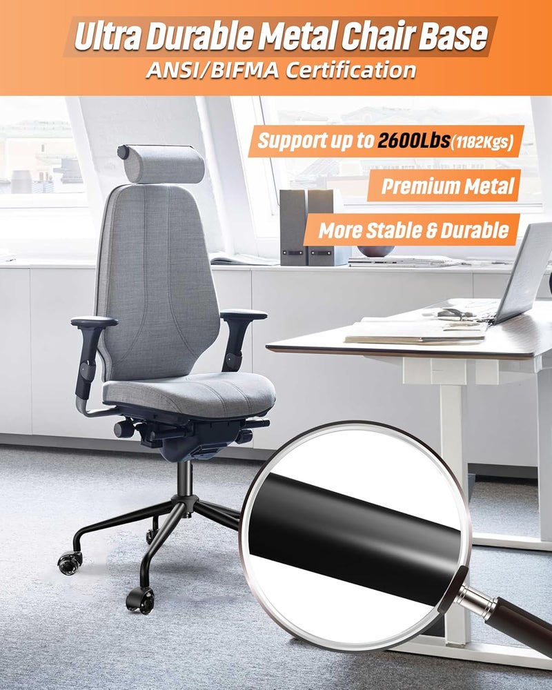 Sytopia 28'' Criss Cross Swivel Chair Base Replacement, 6.7'' Tall Heavy-Duty Metal Legs (2600 lbs Capacity), Universal Office Chair Bottom with Standard Gas Cylinder & Caster Sockets - Image 5