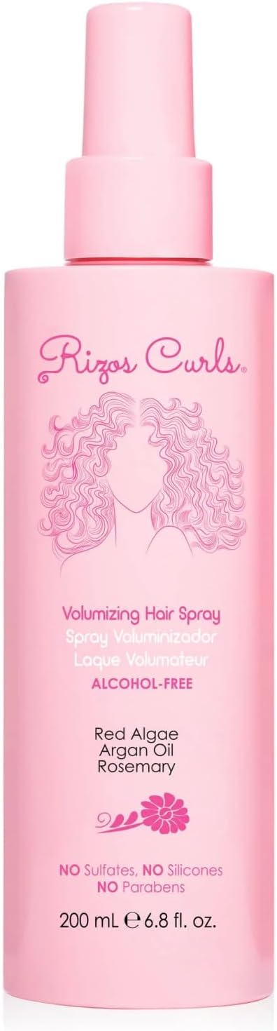Rizos Curls AlcoholFree Volumizing Curl Hair Spray Locks Hold  Style Touchable Hold Without Crunch or Flakes Infused with Rosemary Argan Oil  Red Algae For All Curl Patterns 2a  4c 68 oz