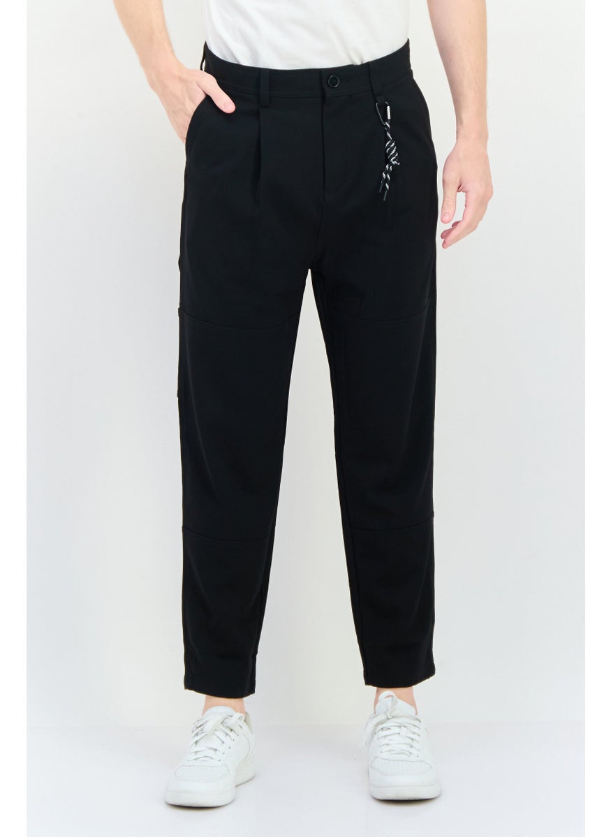 Selected Homme Men Fashion Fit Solid Straight Leg Pants, Black  - Image 1