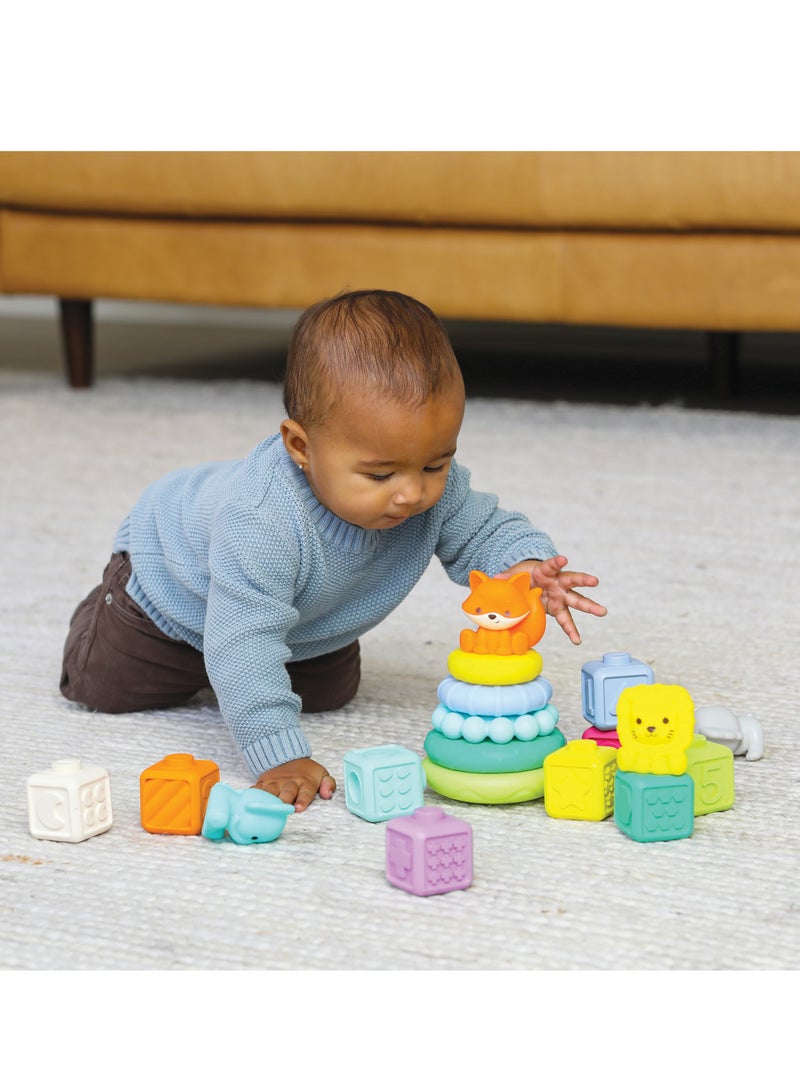 infantino مجموعة ألعاب كرات وكتل وأصدقاء ستاكابلز - مناسبة من الولادة - Image 2