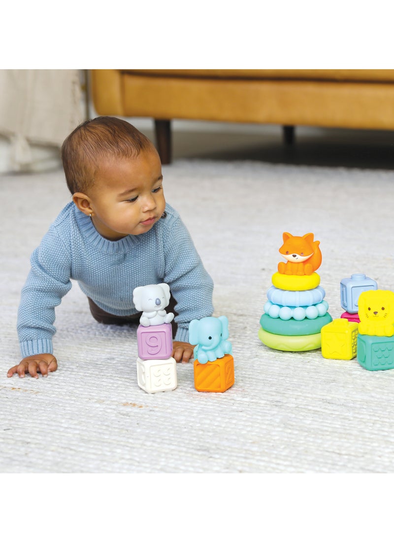 infantino مجموعة ألعاب كرات وكتل وأصدقاء ستاكابلز - مناسبة من الولادة - Image 4