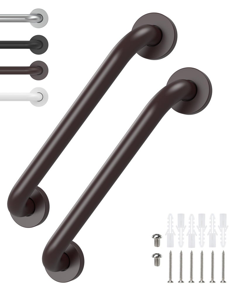 Tesuchan 2 Pack Grab Bars for Wall Oil Brown Safety Shower Grab Bars for Seniors Elderly Handicapped Handicap Grab Bars for Shower with Concealed Screws 12 Inch Tesuchan - Image 2