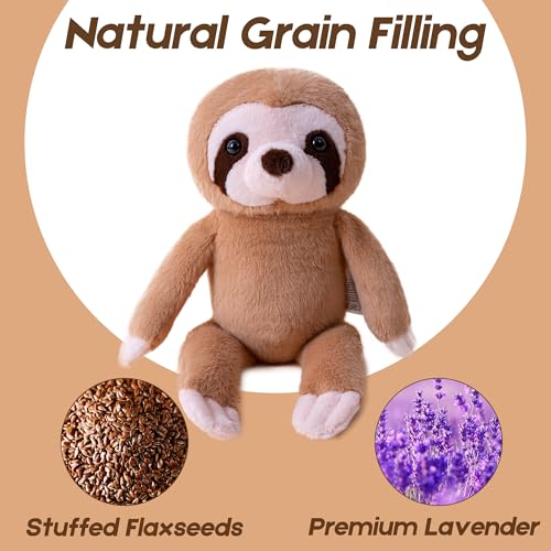 Gudisi Microwavable Weighted Sloth Stuffed Animals for Warmth Comfort Heatable Lavender Scented Cute Soft Plushie Toy Gift for Boys GirlsKids Adults - Image 5
