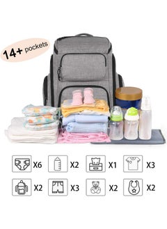 Diaper Bag Backpack, Multifunctional Travel Dad Diaper Bag With Insulated Pockets, Large Capacity Baby Diaper Backpack For Men And Women With Laptop Pocket And Stroller Straps, Grey - pzsku/ZDBCEFE07EBE604E8AB39Z/45/_/1733728321/e570471d-1607-4a2b-852e-00a61ddde925