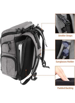 Diaper Bag Backpack, Multifunctional Travel Dad Diaper Bag With Insulated Pockets, Large Capacity Baby Diaper Backpack For Men And Women With Laptop Pocket And Stroller Straps, Grey - pzsku/ZDBCEFE07EBE604E8AB39Z/45/_/1733728325/965011cd-689d-47fb-bc57-112bc5498b76