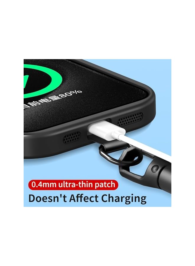 Green Tiger Phone Lanyard with Anti-Drop Lock, 7mm Braided Strap, 360° Rotating Hook, 2-Pack with Metal Patches, Black and Purple - Image 4