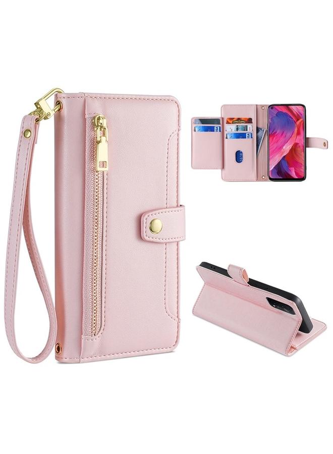 S-TOP Case For OPPO A54 5G Sheep Texture Cross-body Zipper Wallet Leather Phone Case - Image 1