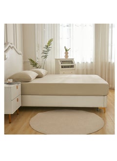 Donetella Bedding Fitted Sheet Set 3-Pcs King Size Solid Soft & Silky Extra Deep Cooling Bed Sheet Brushed MIcrofiber , Beige  - Image 2