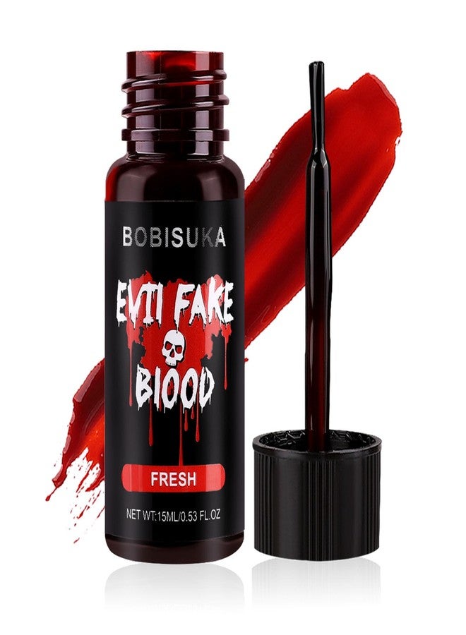 BOBISUKA Halloween Fake Blood, Edible Stage Blood 0.53oz, Realistic Vampire Blood SFX Makeup Kit, Washable Faux Blood Gel for Zombie Monster Special Effects Makeup, Costume Cosplay, Stage&Film (Fresh) - Image 1
