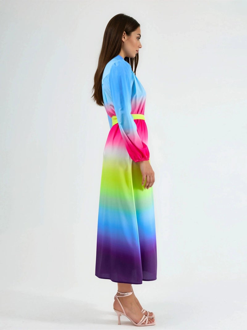 Jennyfer Ombre Maxi Dress with Belt - Image 4