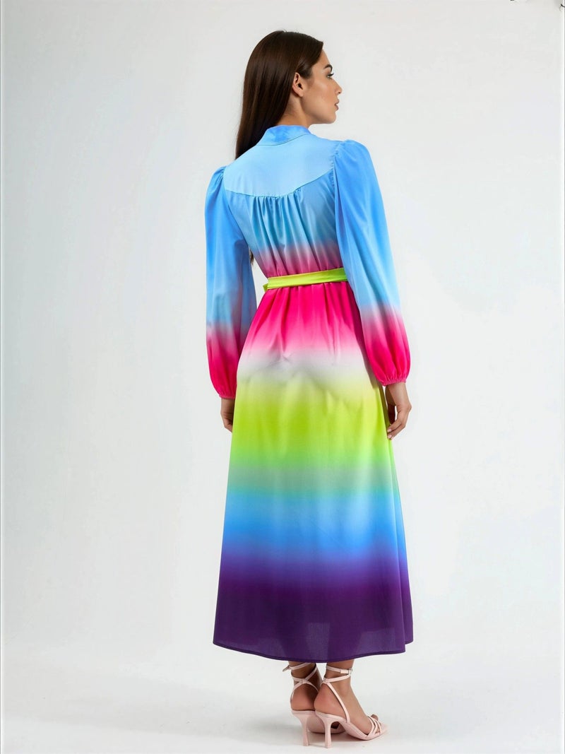 Jennyfer Ombre Maxi Dress with Belt - Image 3