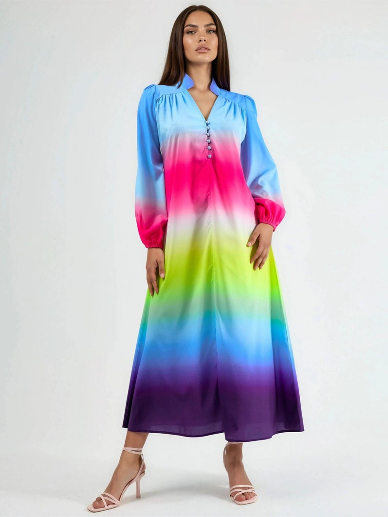 Jennyfer Ombre Maxi Dress with Belt - Image 5