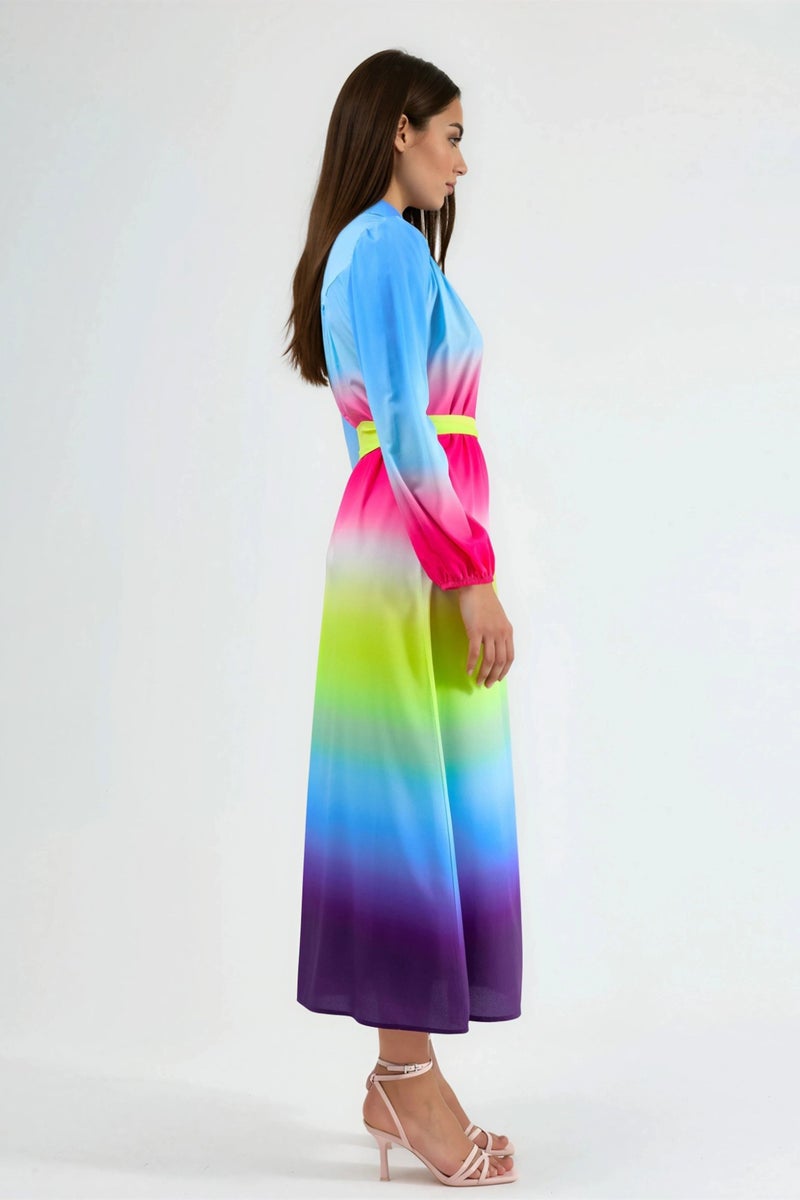 Jennyfer Ombre Maxi Dress with Belt - Image 4