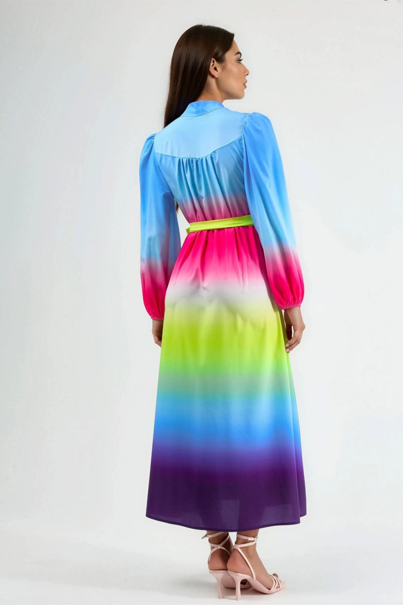 Jennyfer Ombre Maxi Dress with Belt - Image 3