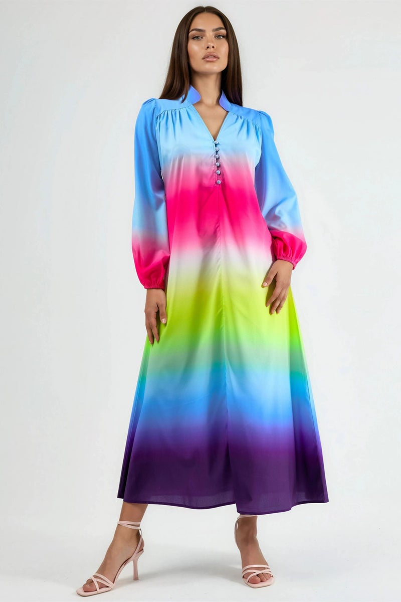 Jennyfer Ombre Maxi Dress with Belt - Image 5