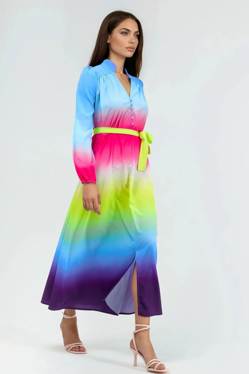 جينيفر Ombre Maxi Dress with Belt