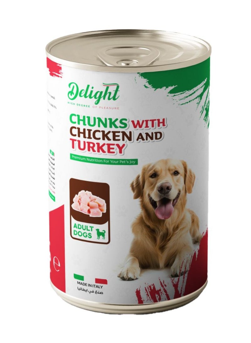 Delight Dog Chunks With Chicken And Turkey 415g 