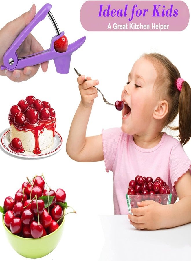 EddHomes Cherry Pitter Tool Pit Remover, Cherry Core Remover Tool with Space-Saving Lock Design, Heavy-Duty Cherry Pit Remover for Kids / Making Cherry Jam - Image 2