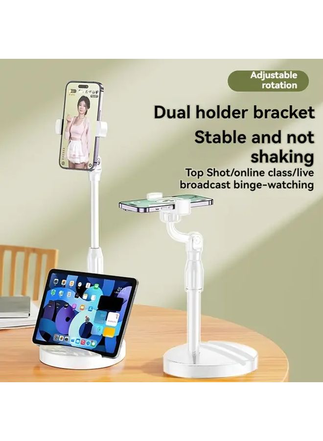 Pink Adjustable Dual Slot Phone Stand Holder For Live Streaming And Tablets - Image 5