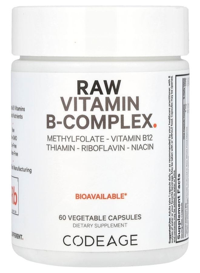 Codeage فيتامين ب المركب الخام 60 كبسولة نباتية