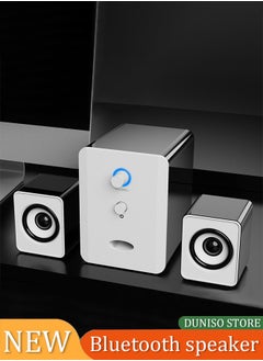 DUNISO Computer speaker, home desktop Bluetooth speaker three piece set, USB power supply, with 3.55mm audio interface, suitable for laptops, tablets, smart TVs, mobile phones  - Image 1