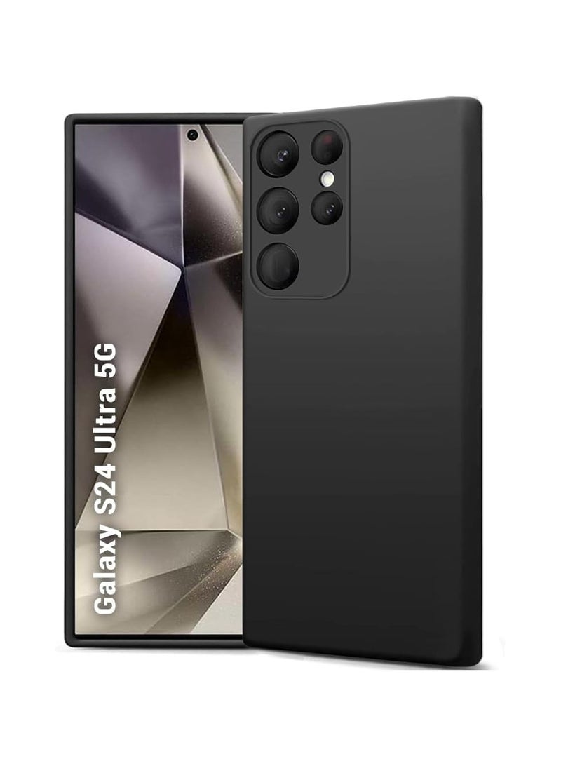 Samsung Galaxy S24 Ultra Case, Samsung S24 Ultra 5G Phone Case Cover, Reinforced Corners Scratch Resistant TPU Rubber Soft Silicone Best Camera Protection slim Cover for Samsung Galaxy S24 Ultra Black