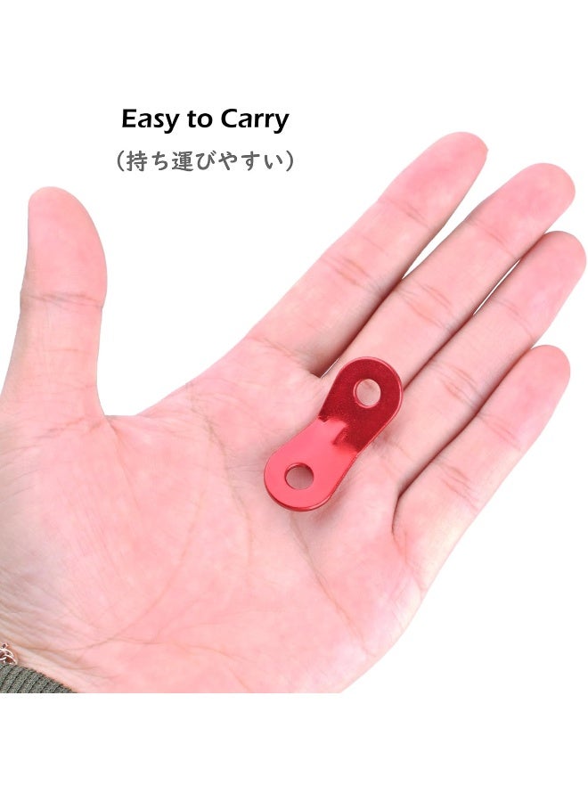 TRIWONDER TRIWONDER Aluminum Alloy Guyline Cord Adjuster Tent Tensioners Rope Adjuster for Tent Hiking Camping (Red (2 Holes) - 12 Pack)  - Image 4