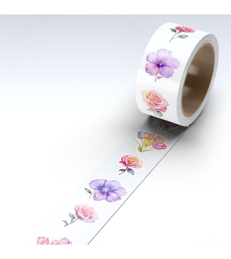 Romantic Flowers Stickers 500pc Roll Cute Envelope Gift Box Seal for DIY Crafts - Image 4
