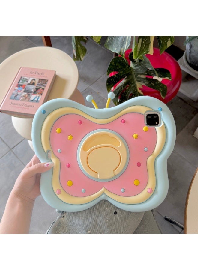 Hugifts Case for iPad (A16) 11inch 11th 2025 Gen iPad 11 Case,3D Cute Butterfly iPad Case with Rotating Ring Holder, Full Shockproof Silicone Cover for Multiple iPad Models - Image 1