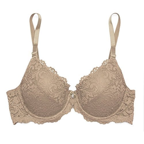 Smart & Sexy صدرية دفع ذكية وجذابة للنساء بتصميم دانتيل مميز، بلون بيج، 38B - Image 4