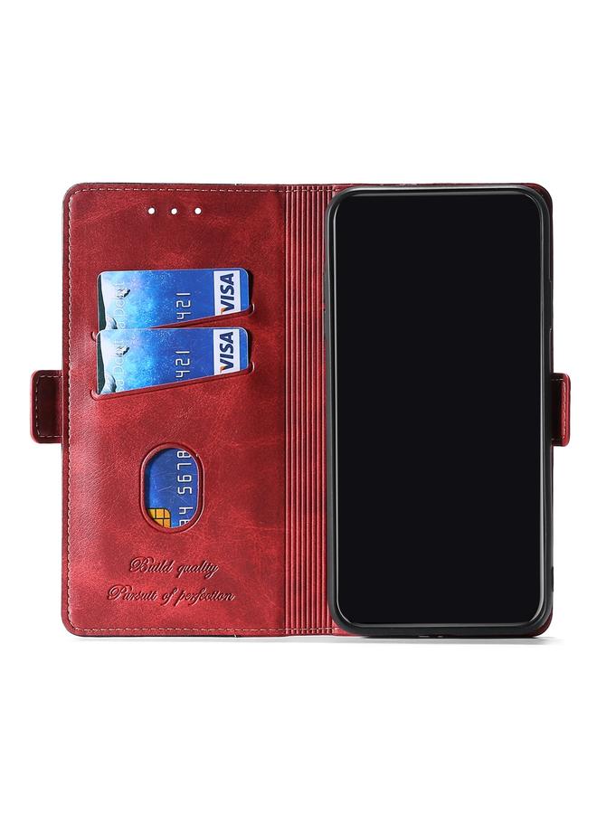 S-TOP Case For Samsung Galaxy A13 5G Retro Texture Contrast Color Side Buckle Horizontal Flip Leather Case with Holder & Card Slots & Wallet - Image 5