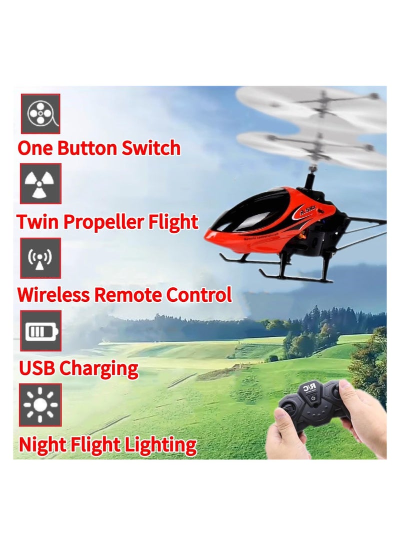 RC Helicopter, 2.4 GHz High and Low 2 Speed Up and Down Flying with One Key Take-Off/Landing,2-Channel Kids Remote Helicopter with  Light, Suitable for Boys and Girls Helicopter Flying Toys  - Image 3
