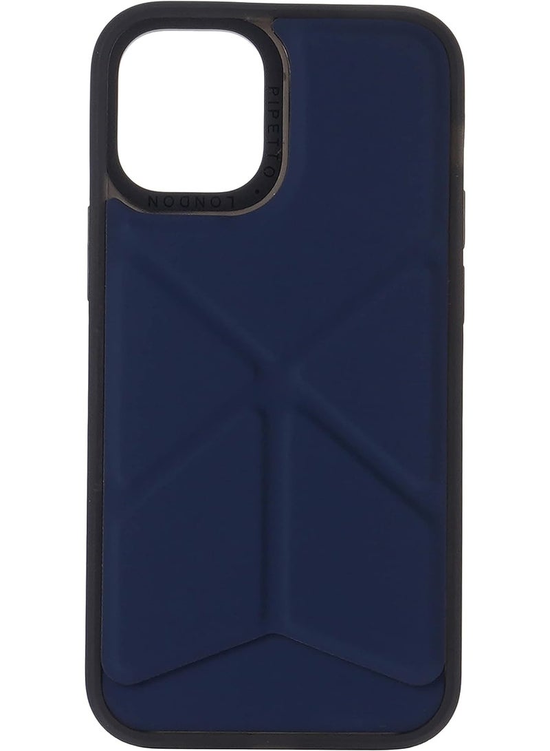 Pipetto Origami Snap - iPhone 12 mini (5.4-inch) 2020 - Dark Blue PU - Image 1