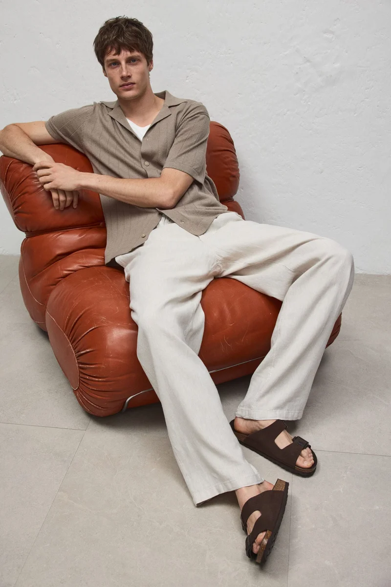 H&M Regular Fit Linen-blend resort shirt