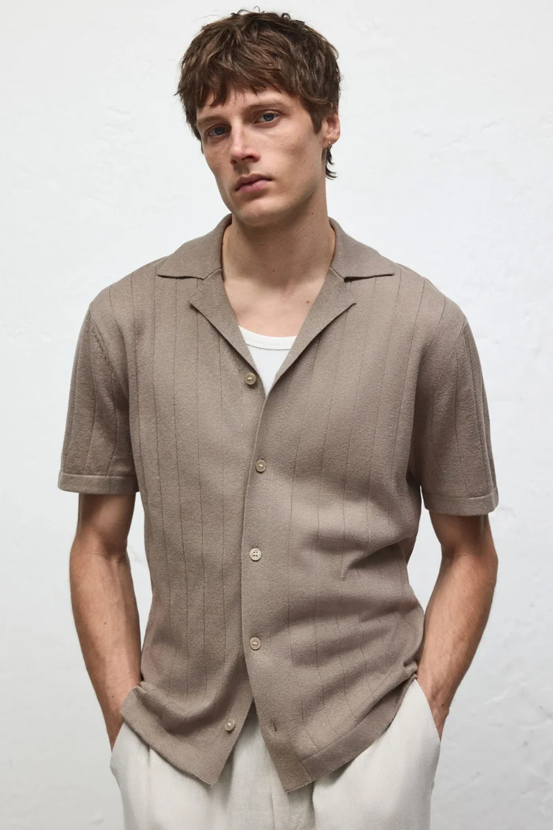 H&M Regular Fit Linen-blend resort shirt